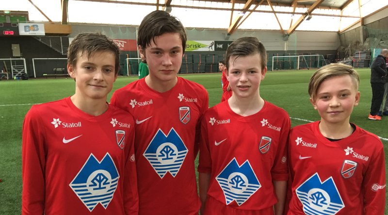 Dagens målscorere; Ramstad, Elveseter, Helle og Henriksen. Foto: Ann Kristin Aarønes