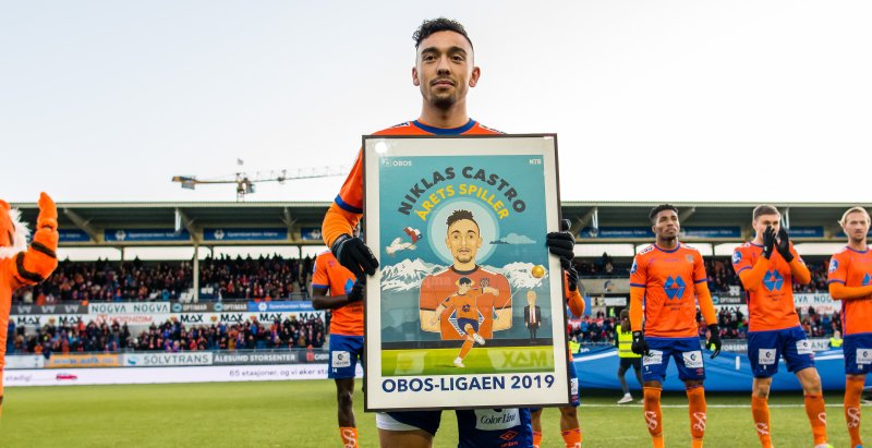Niklas Fernando Nygaard Castro vant prisen "Årets spiller i OBOS-ligaen" Foto: Marius Simensen / BILDBYRÅN