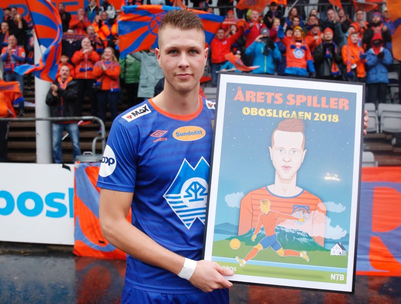 I 2018 ble Holmbert kåret til "Årets spiller i OBOS-ligaen" 2018. Foto: Fredrik Hagen / NTB scanpix
